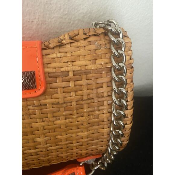 Rebecca Minkoff Neon Orange Straw Purse - Picture 8 of 14